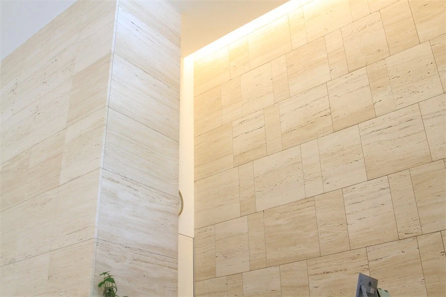 honed super white travertine stone wall tile